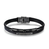 Black Braided Bracelet with Name Beads